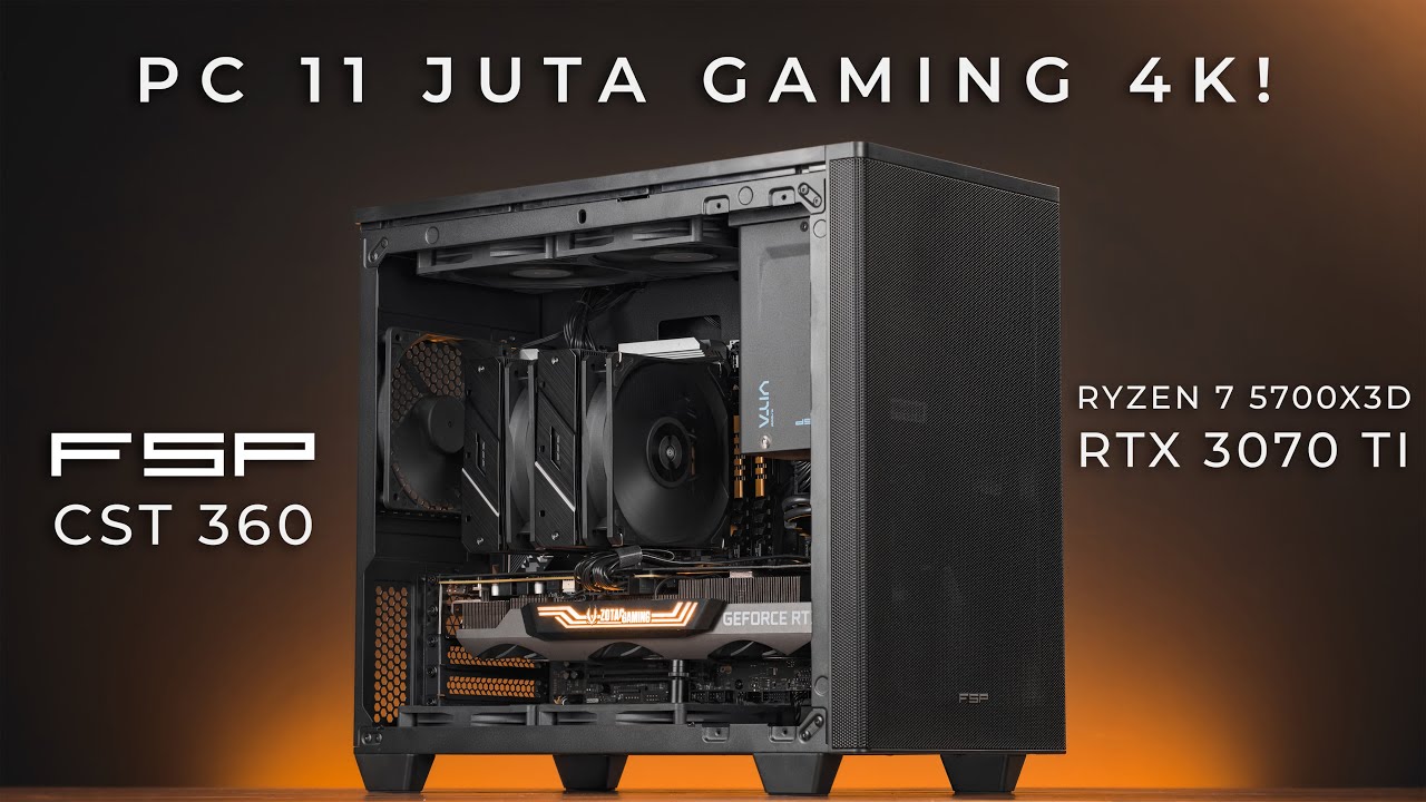 Rakit PC 11 Jutaan Lancar Gaming 4K! (2025) | Ryzen 7 5700X3D, RTX 3070 Ti, FSP CST360