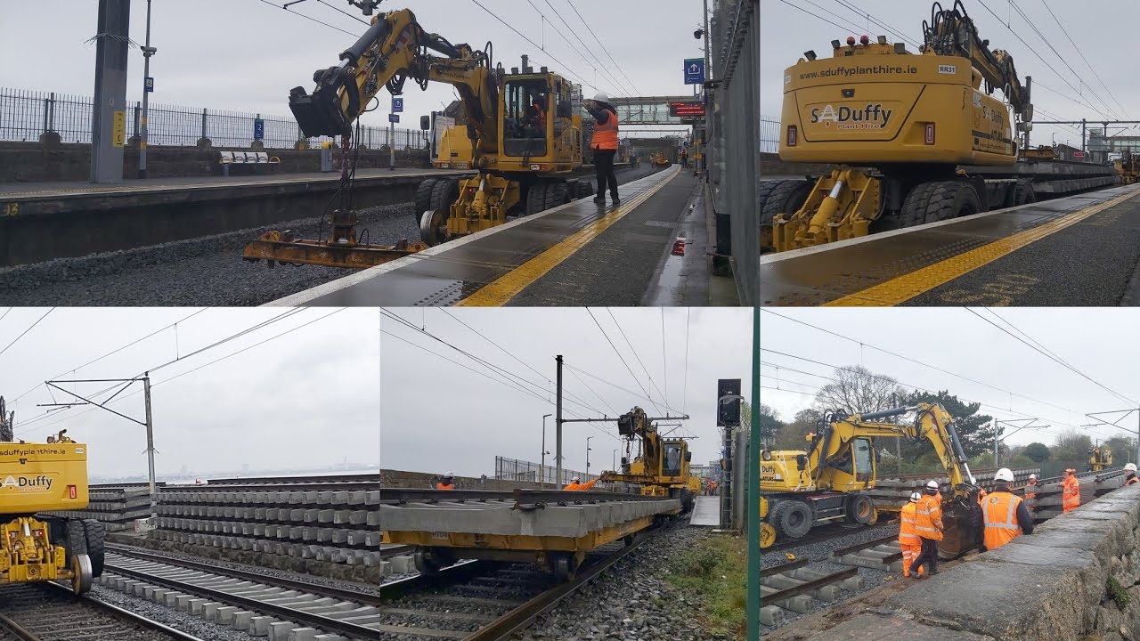 Irish Rail Engineering Works Blackrock DART Station (Part 2 Sleeper relaying) 17/4/2022.
