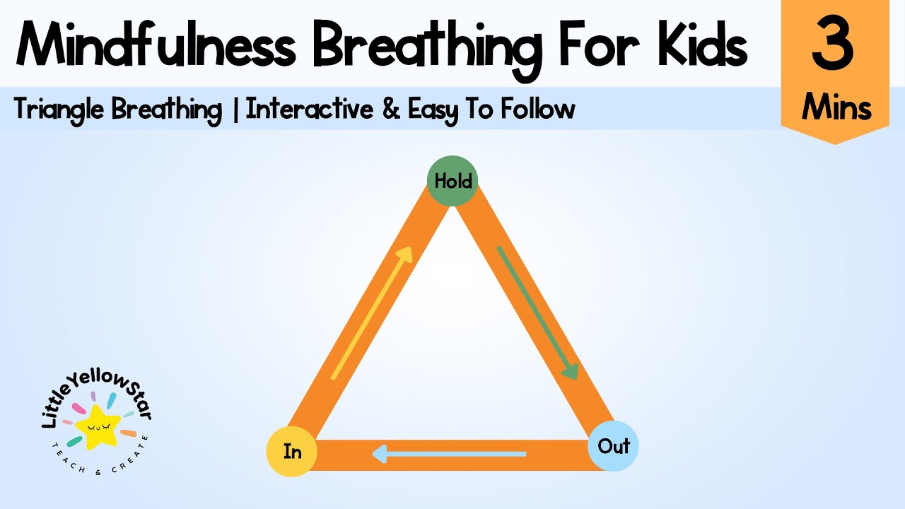 Triangle Breathing For Kids | Rainbow Breathing Mindfulness For Kids - Calm Video For Kids