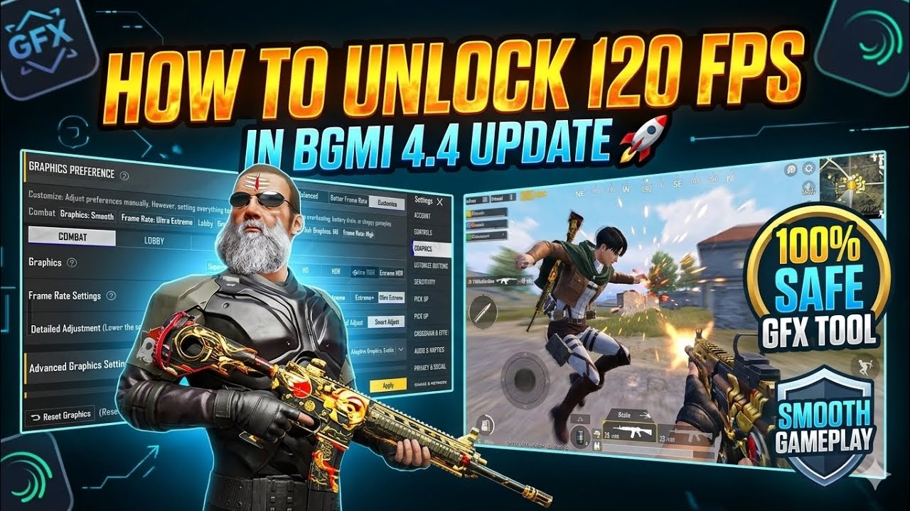 How To Unlock 120 FPS IN BGMI 4.4 UPDATE 🚀 | 100% Safe GFX Tool for Smooth Gameplay