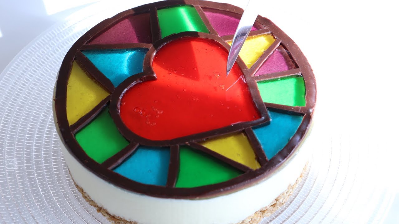 Stained-Glass jewelry Jello No-Bake Cheesecake