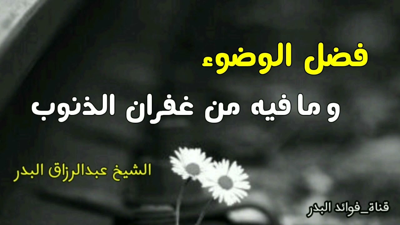 فضل الوضوء وما فيه من غفران الذنوب | الشيخ عبدالرزاق البدر حفظه الله