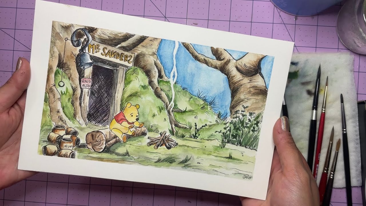 ASMR Painting and Reading Winnie the Pooh to You - crispy whispers 🍯