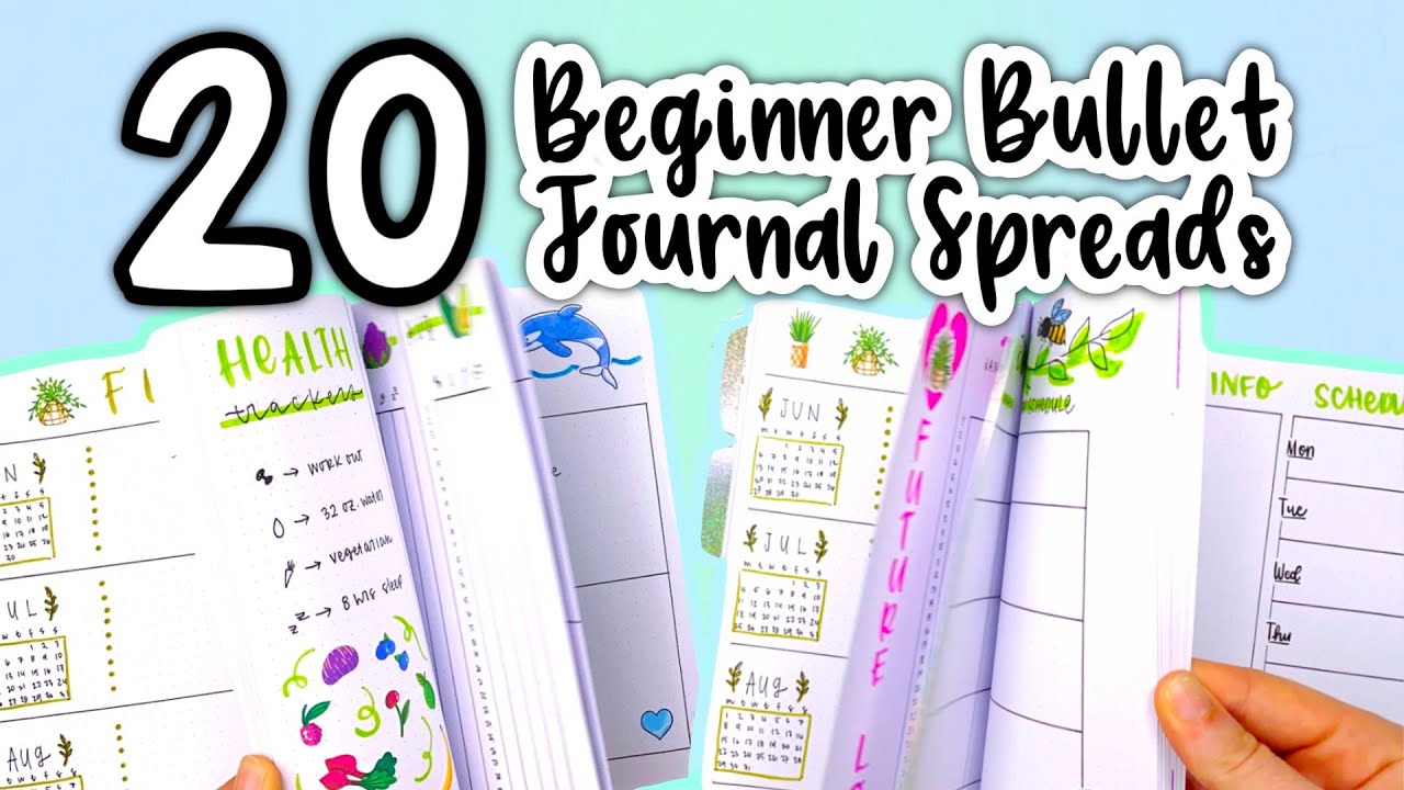 20 разворотов для Bullet Journal для начинающих! || Полное руководство по Bullet Journal