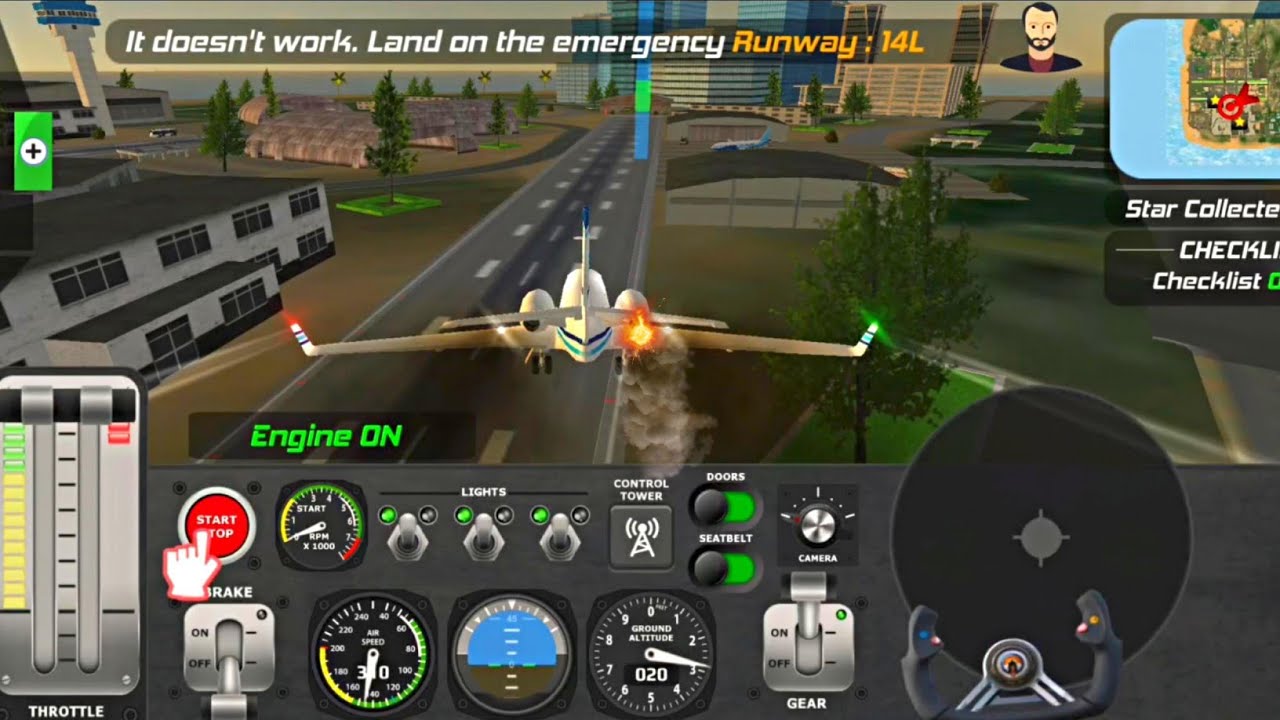 Emergency Landing On Runway 14L - Airplane Pro Flight Simulator - Android Gameplay