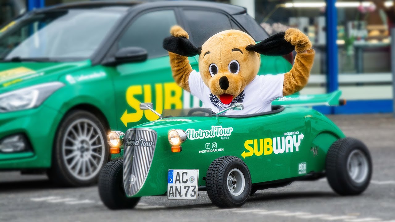 Für SUBWAY ausliefern im Hot Rod! - Buddy besucht den SUBWAY Imgenbroich für seine Spendenaktion.