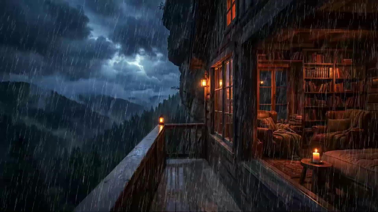 Soothing Rain on a Remote Forest Lodge 🌧️🌙 | Relaxing Night Ambience for Deep Sleep