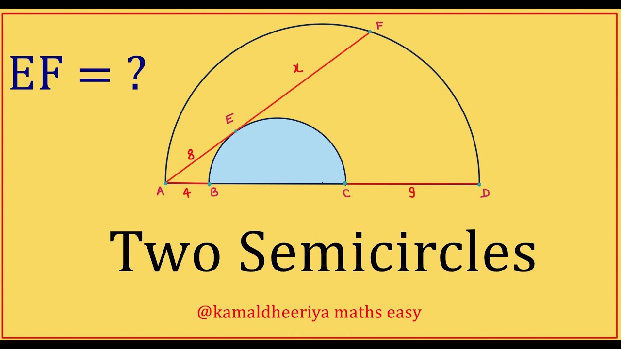 Bade Semicircle Ke Andar Chota Semicircle | Tangent Length Find | Geometry Problem