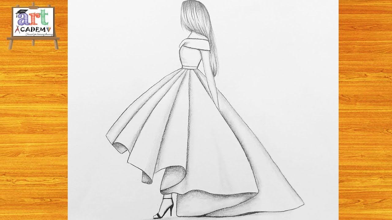 تعليم الرسم || كيف ترسم بنت ترتدي فستان بطريقة سهلة للمبتدئين || رسم بنات || Drawing Girl