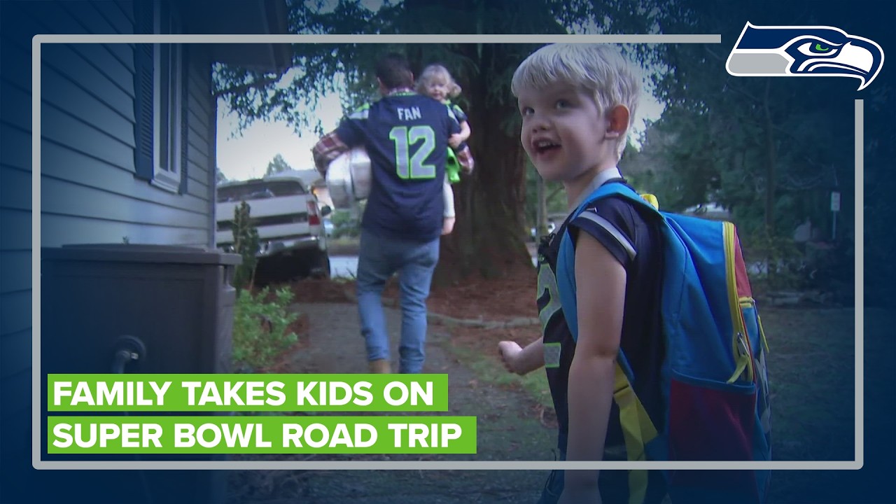 Bothell family takes kids on road trip for Seahawks’ Super Bowl