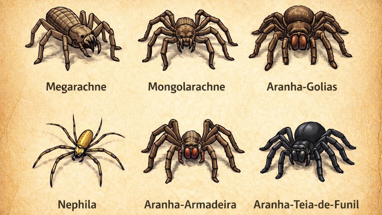 As 6 ARANHAS mais MORTAIS que Já Pisaram na TERRA em 4 minutos (Jurássicas e Atuais)