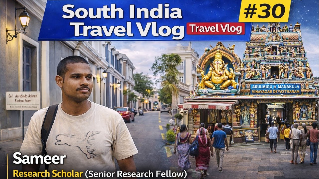 Searching for Sri Aurobindo Ashram and walking in white town area on 5 January 2026