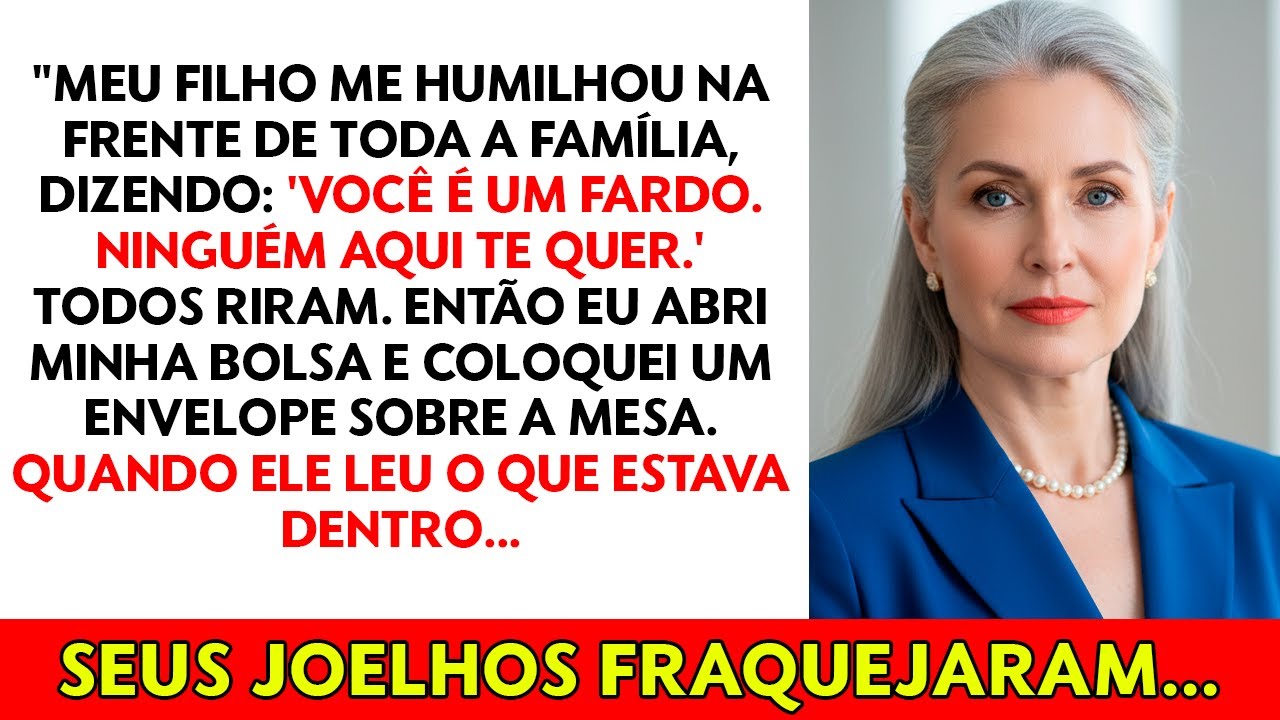 Meu filho me chamou de vergonha da família no jantar. Então entreguei a ele um envelope que o fez...