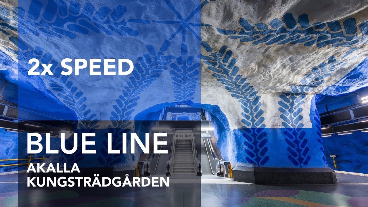 Stockholm Subway Blue Line: Akalla - Kungsträdgården /2x Speed