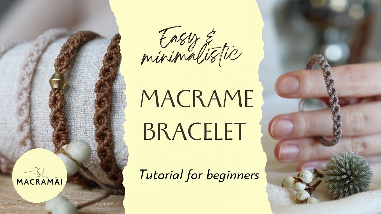 Easy macrame bracelet / 1mm thread / for beginners / simple & minimalistic & boho