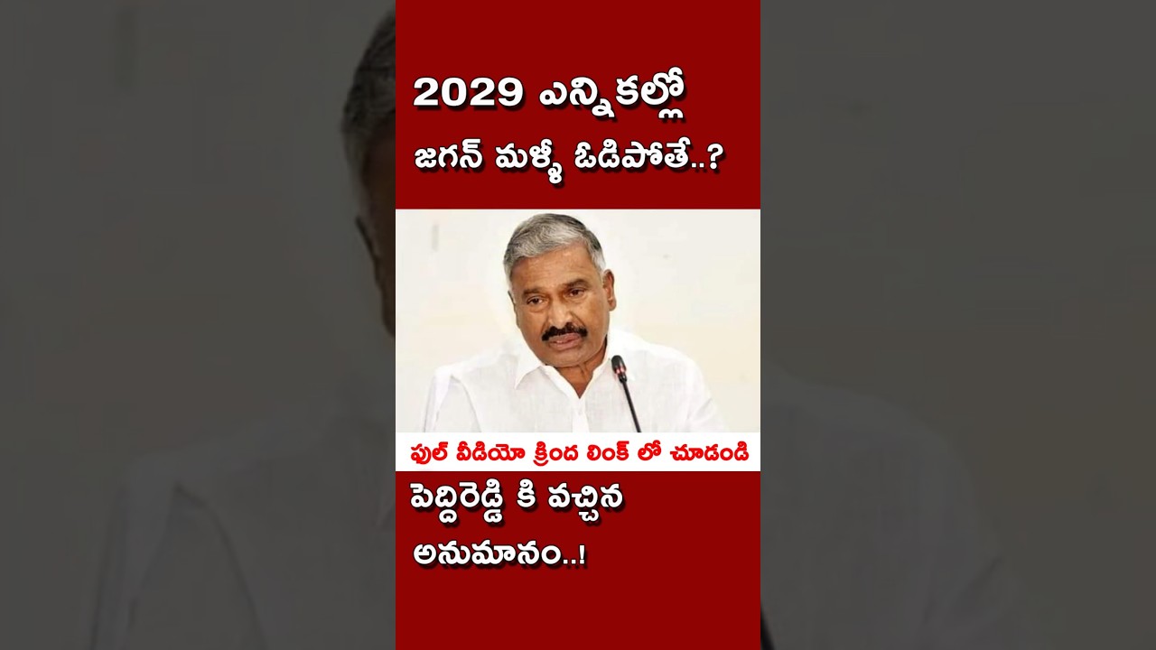 జగన్ మళ్ళీ గెలవడు ! పెద్దిరెడ్డి కన్ఫర్మ్ ?  #kundabaddalu #appolitics #news