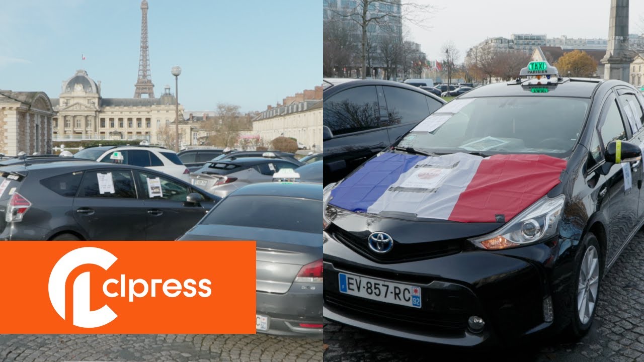 Les chauffeurs de taxis contre la loi de financement de la sécurité sociale (11 décembre 2023 Paris)