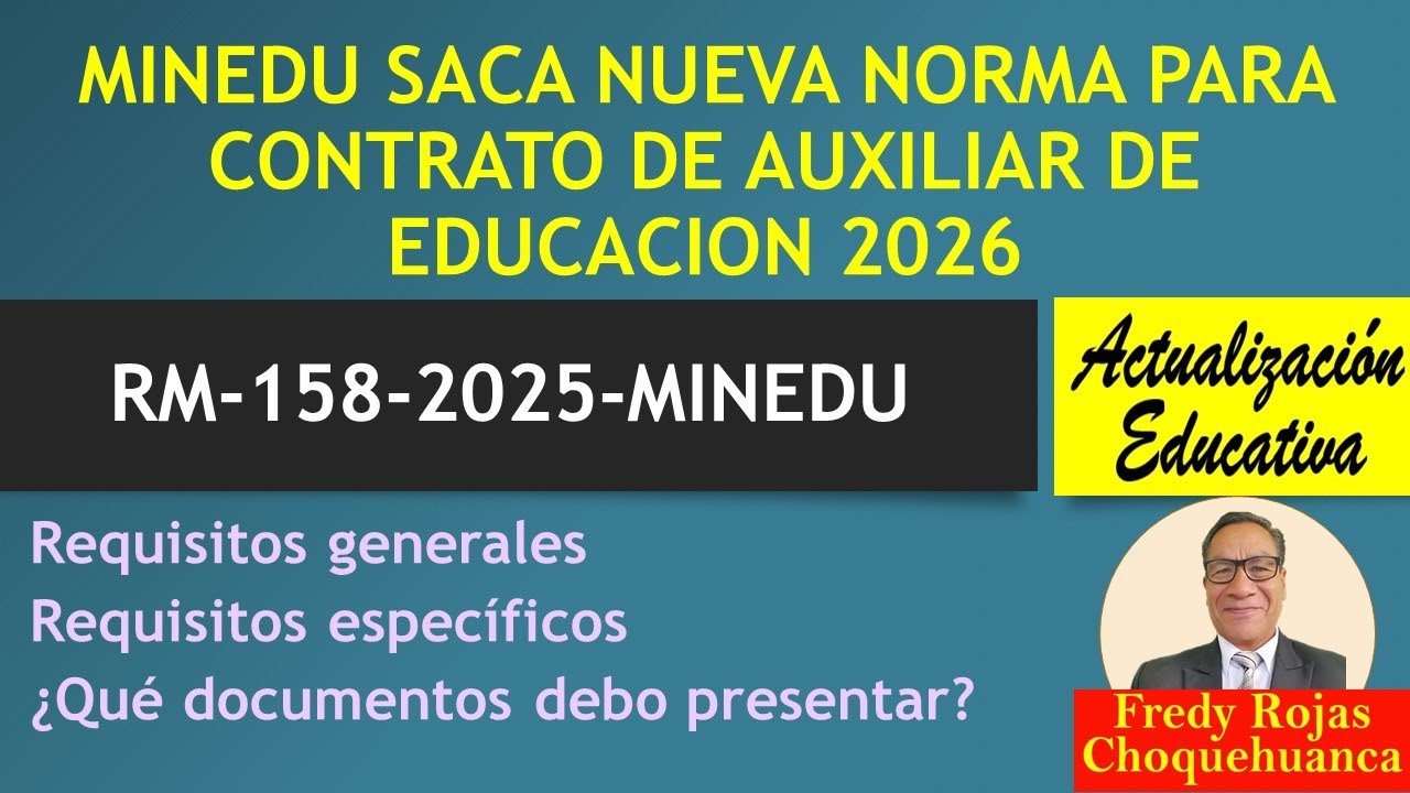 NUEVA NORMA PARA CONTRATO AUXILIAR 2026