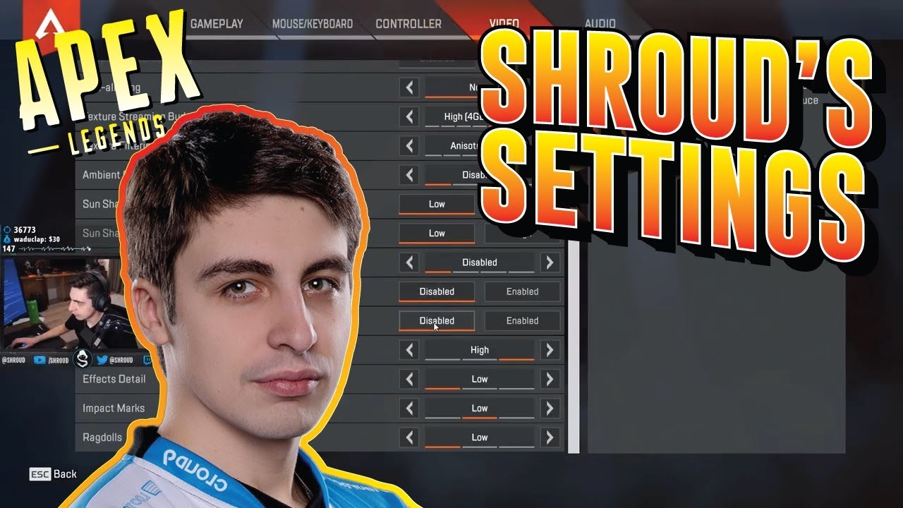Shroud Shows His Apex Legends Settings 2019 - Sensitivity, Keybinds, and Graphics
