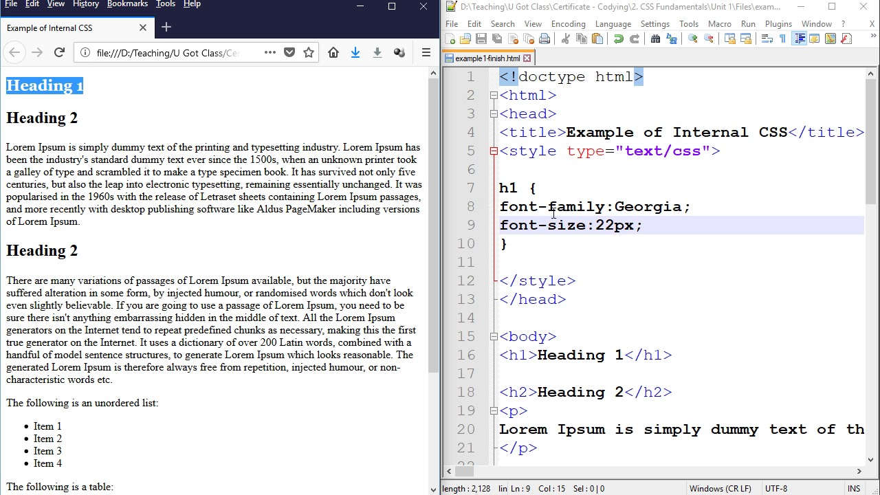 Styling Text with CSS