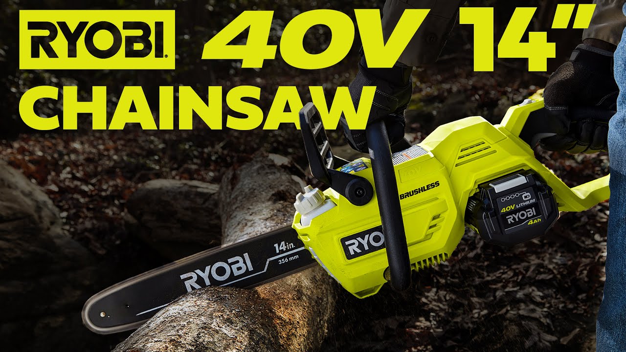 Настройка и первое использование аккумуляторной цепной пилы Ryobi 40 В 14 дюймов