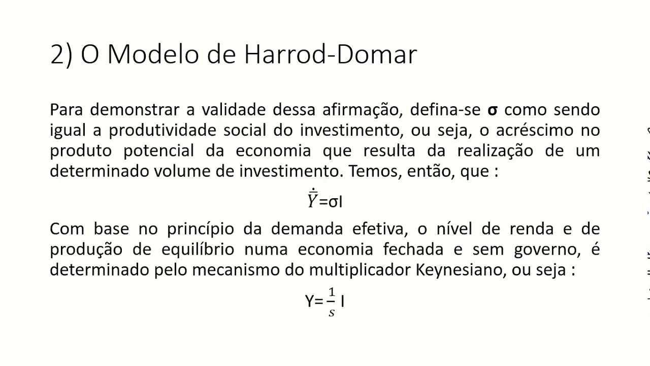 Aula 7: Modelo de Harrod Domar