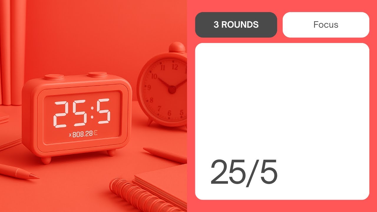 Pomodoro 25/5 | Study & Focus Timer