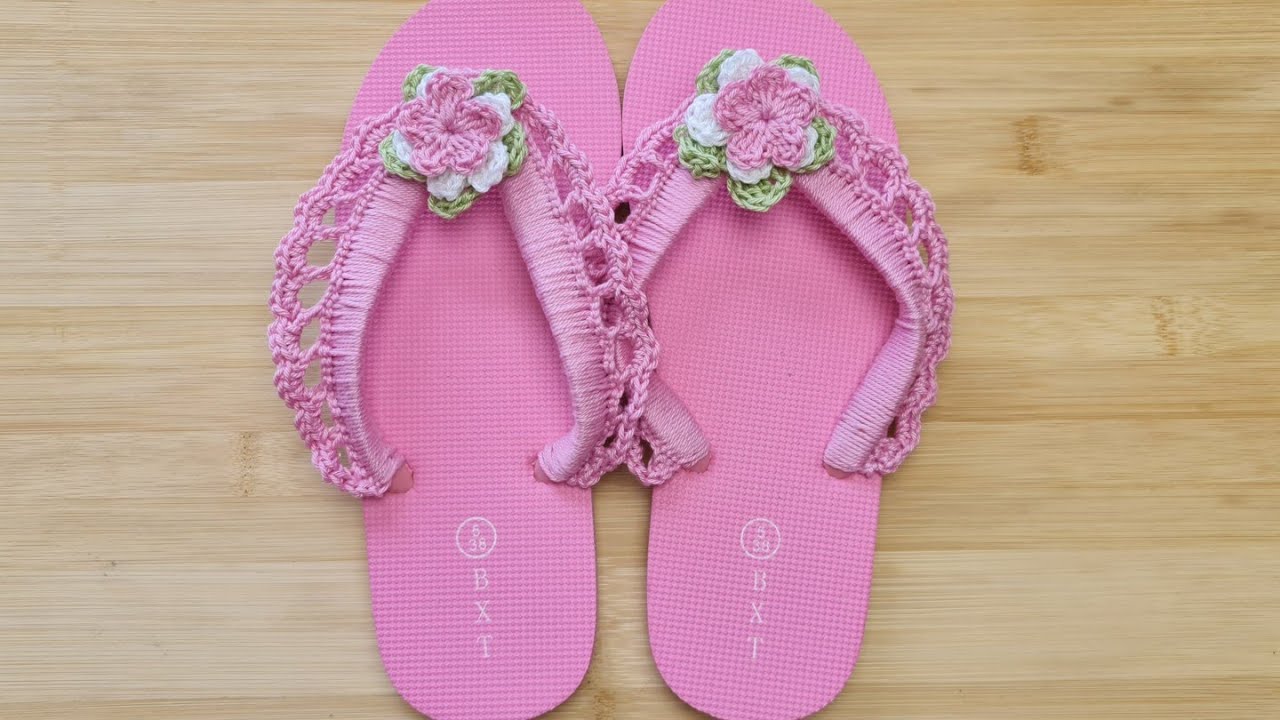 How to Crochet:  Around Flip Flops to Create Beautiful  