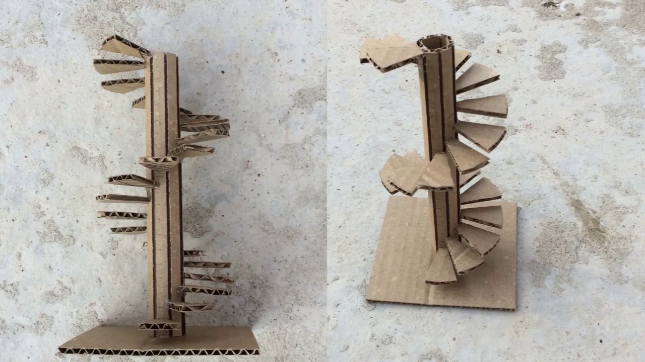 Making A Spiral Stairs Model / out of cardboard/ easy way