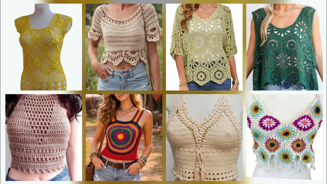 Most beautiful stylish crochet tops blouse design #2025