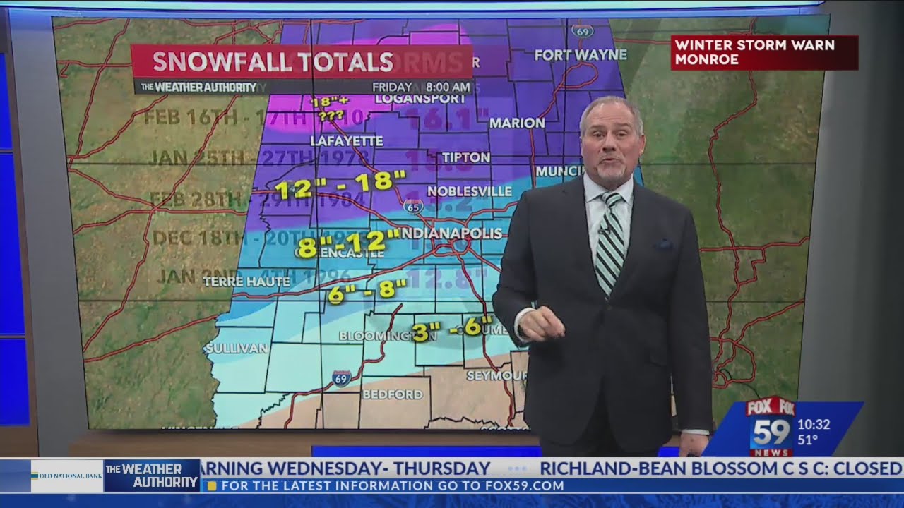 Winter Storm: Snow totals for Indy, latest on timing of rain, ice and snow