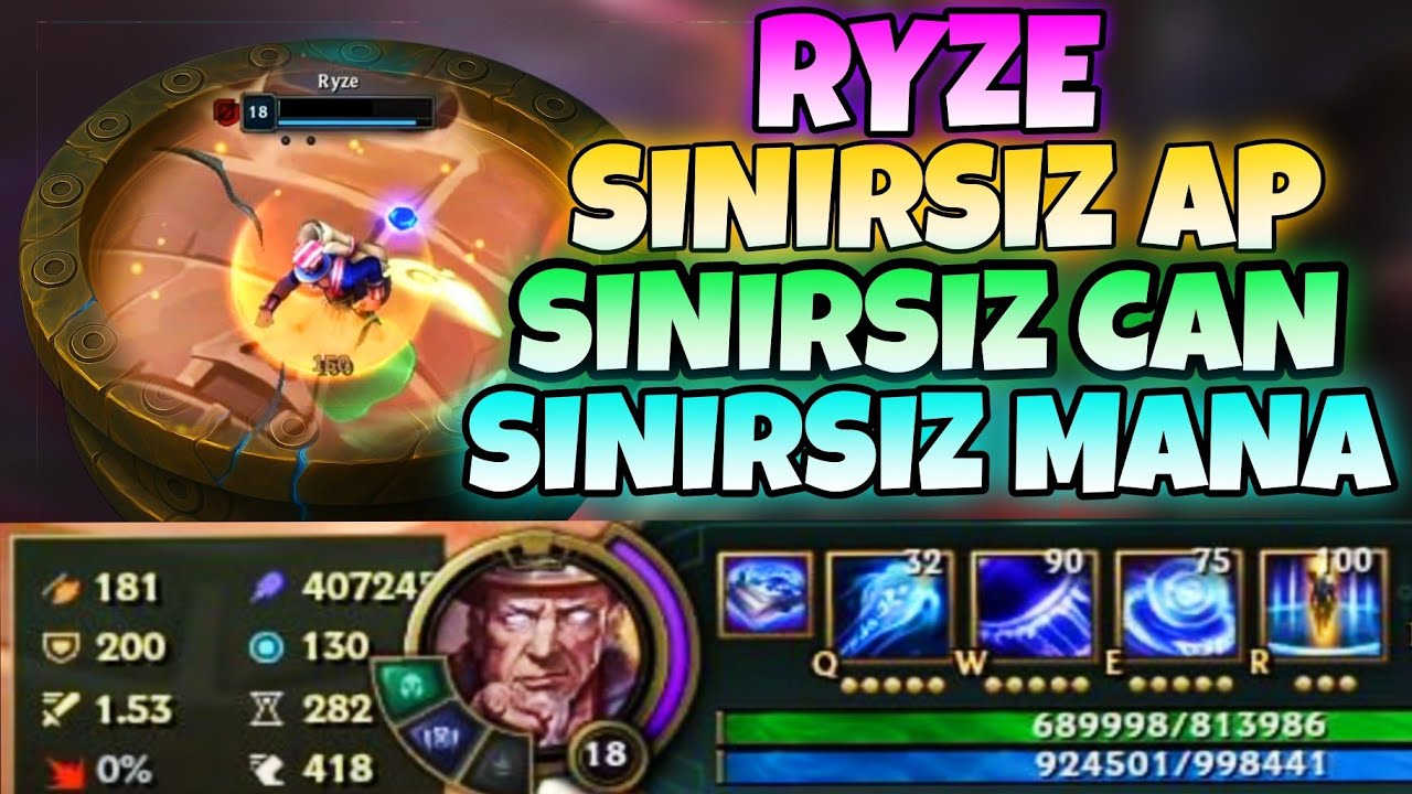 SINIRSIZ AP, MANA, CAN RYZE - LOL ARENA MODU