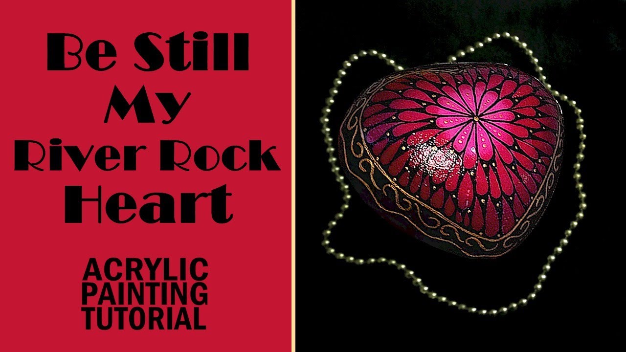 🎨 Blossoming River Rock Heart | Easy Painting Tutorial for Beginners