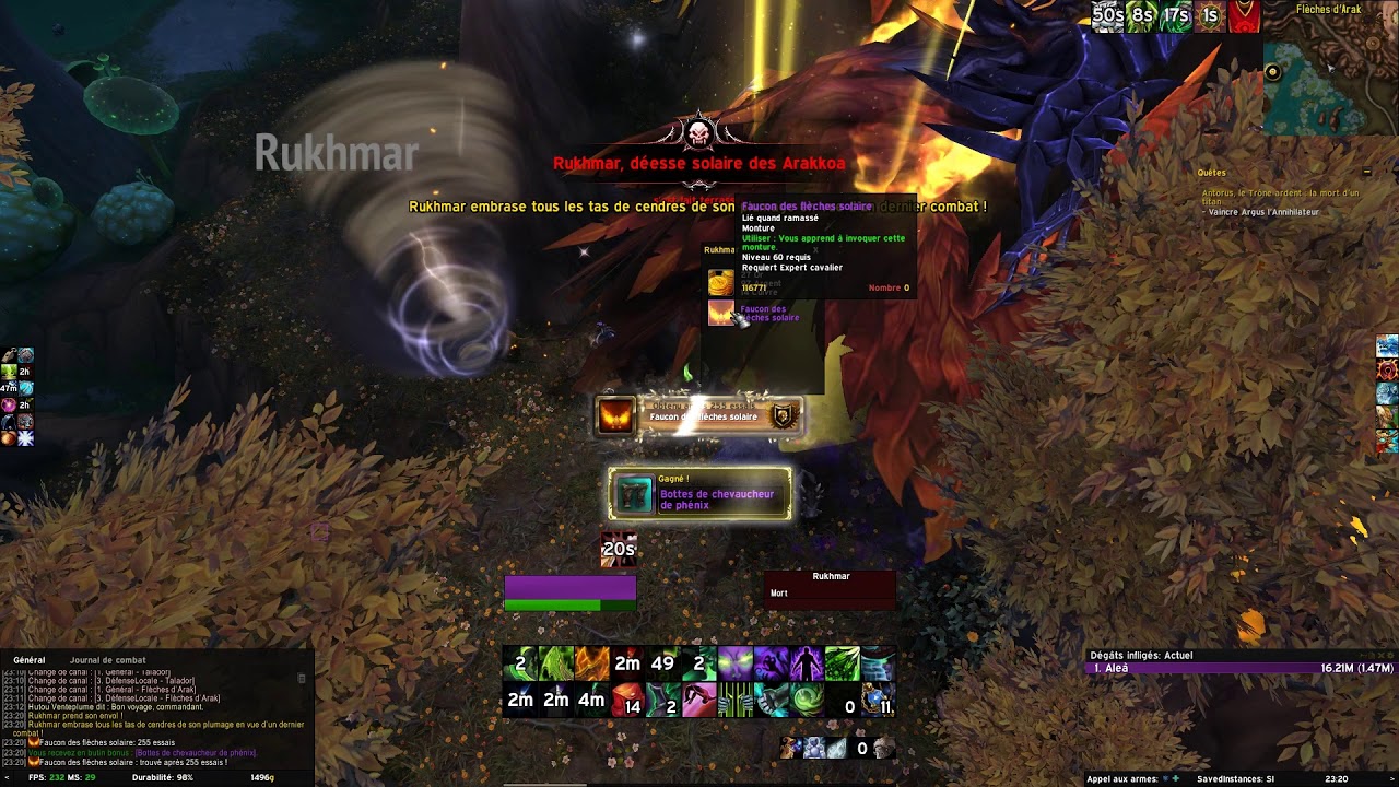 [WoW] Solar Spirehawk - Rukhmar - Mount drop 0.2% OMFG