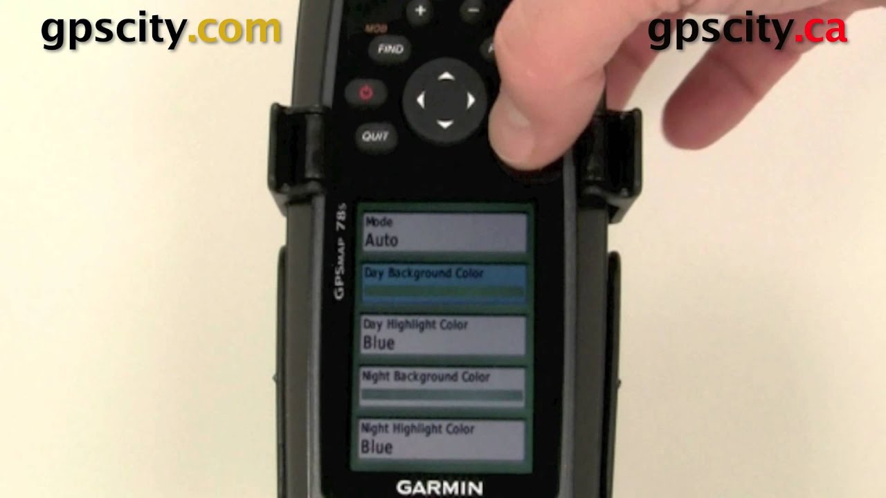 Changing display settings in the Garmin GPSMap 78 Series with GPS City