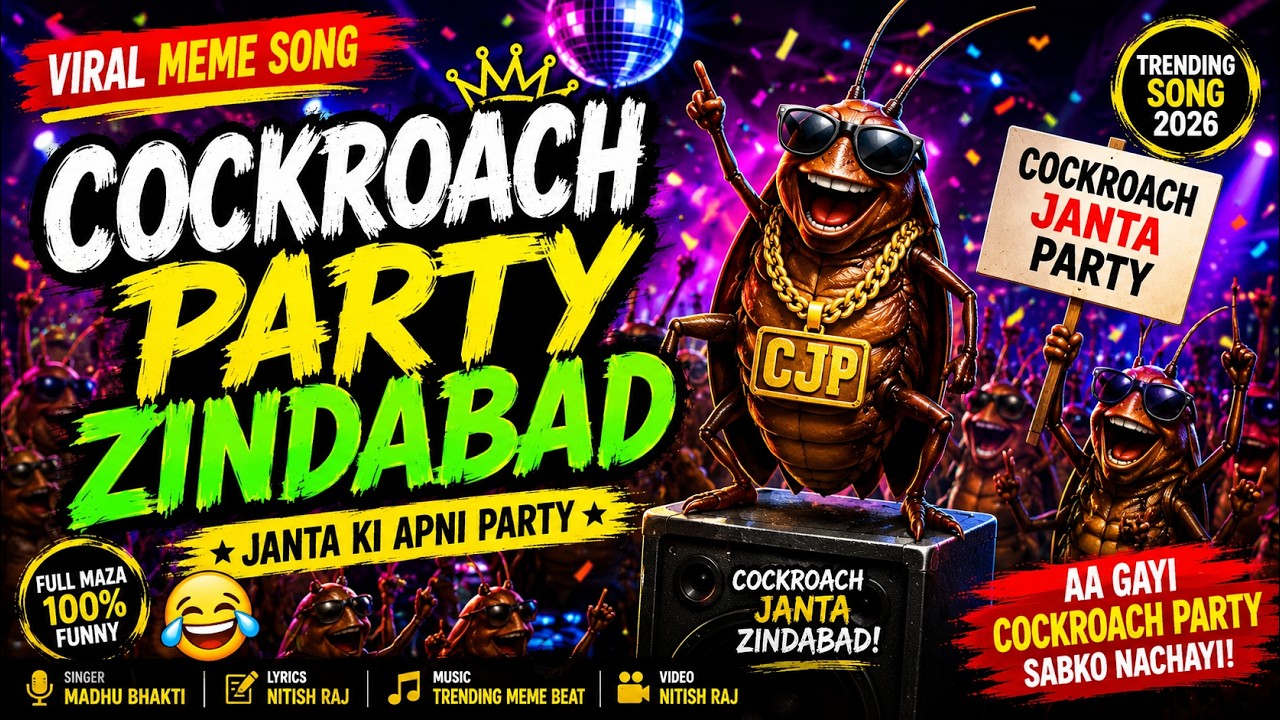 Cockroach Party Zindabad 🪳 | Viral Meme Song 2026 | Cockroach Janta Party Song | Funny Trending Song