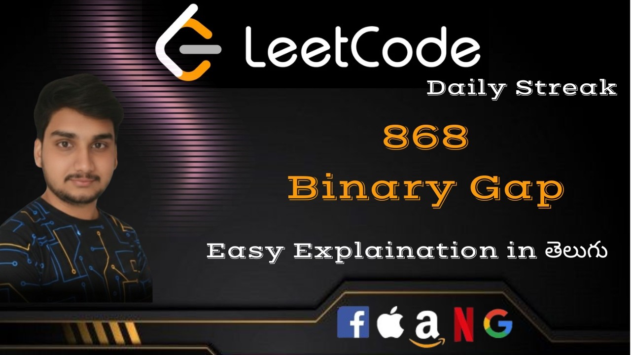 LeetCode 868 in Telugu🔥 | Binary Gap Explained | Bit Manipulation Step-by-Step