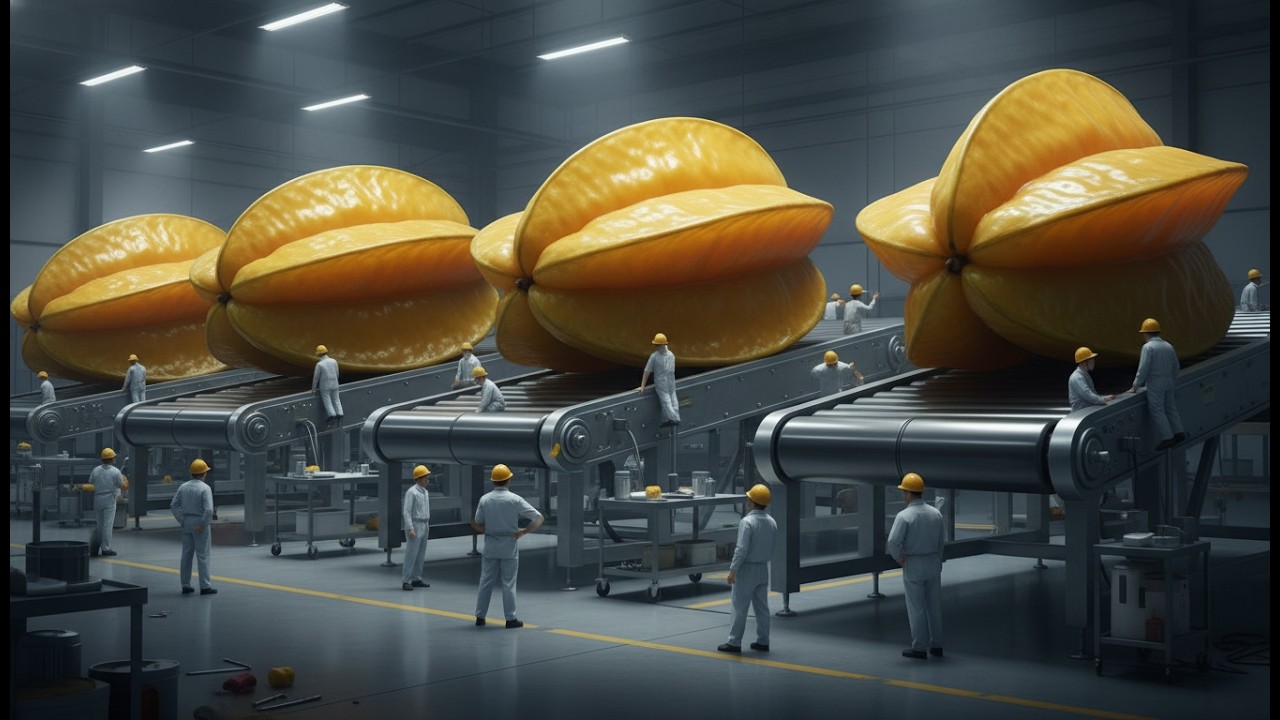 Inside a Modern Starfruit Factory: From Raw Starfruits to Clear Tropical Syrup (Full Process)