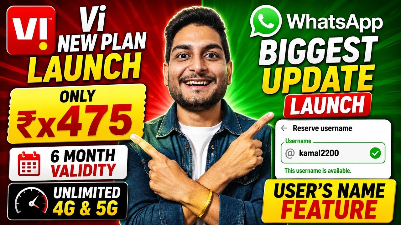 Vi New Plan 6 Month Validity | WhtasApp Launch New Update | Samsung New Phone 