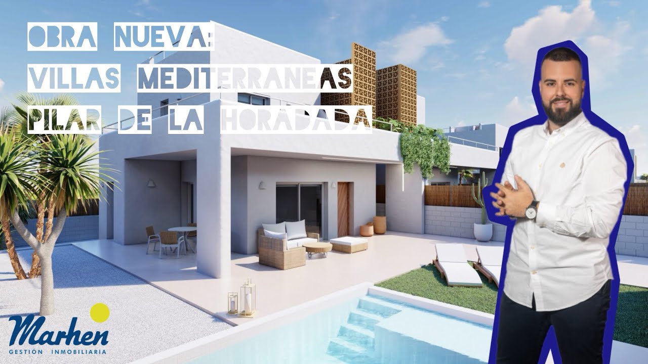 Comprar casa de obra nueva. Villas independientes con piscina en venta en Pilar de la Horadada.