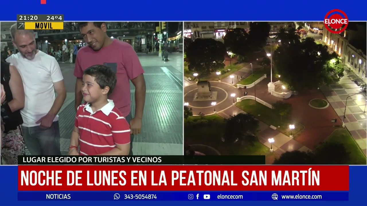 Noche de lunes en la peatonal San Martín
