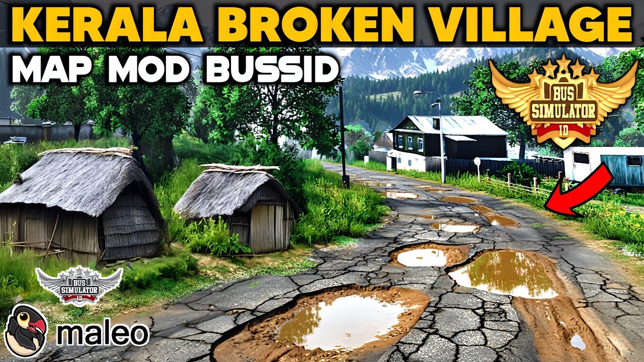 СКАЧАТЬ! 🔥 Мод карты Broken Village KERALA для Bus Simulator Indonesia. Карта Bussid Mod 4.3.3