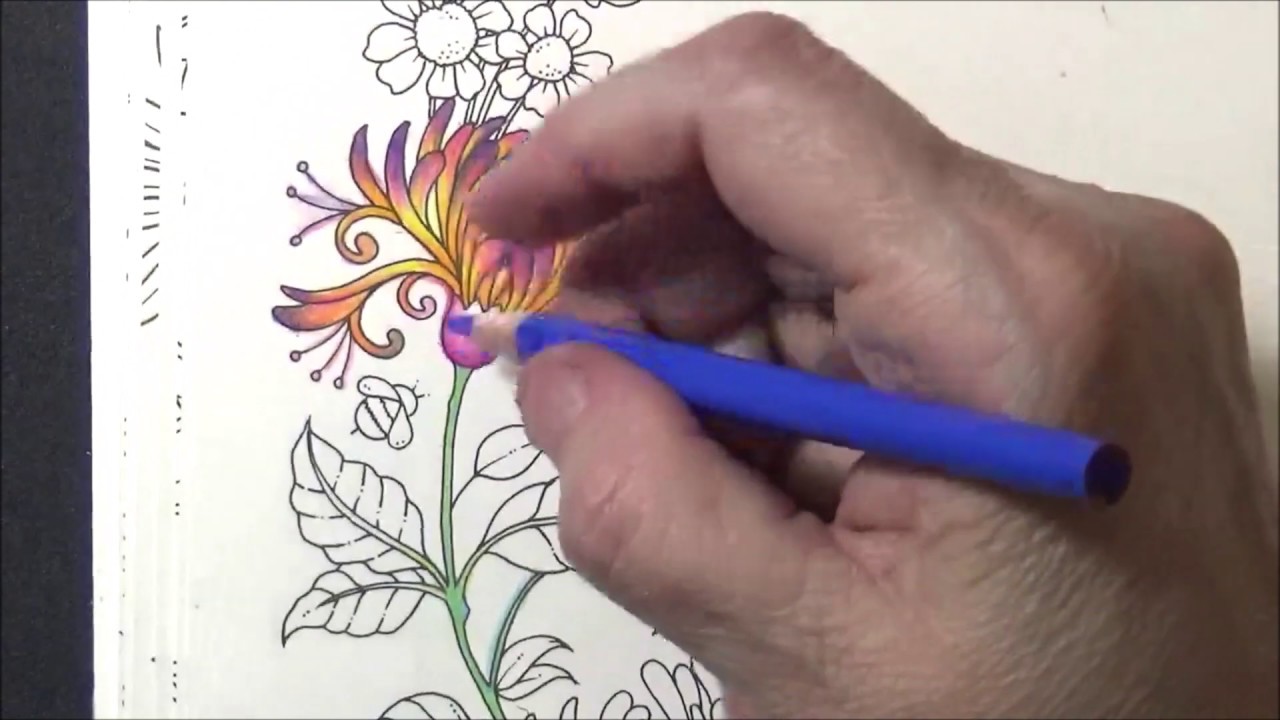 Part 2 World Of Flowers Coloring Book Tutorial Flower Wreath Bright Colors Prismacolor Lisa Brando