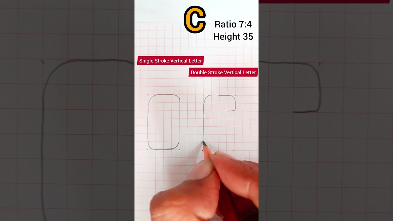 C Single / Double Stroke Vertical Lettering, Engineering Drawing, #diploma #lettering #saifimsaifim