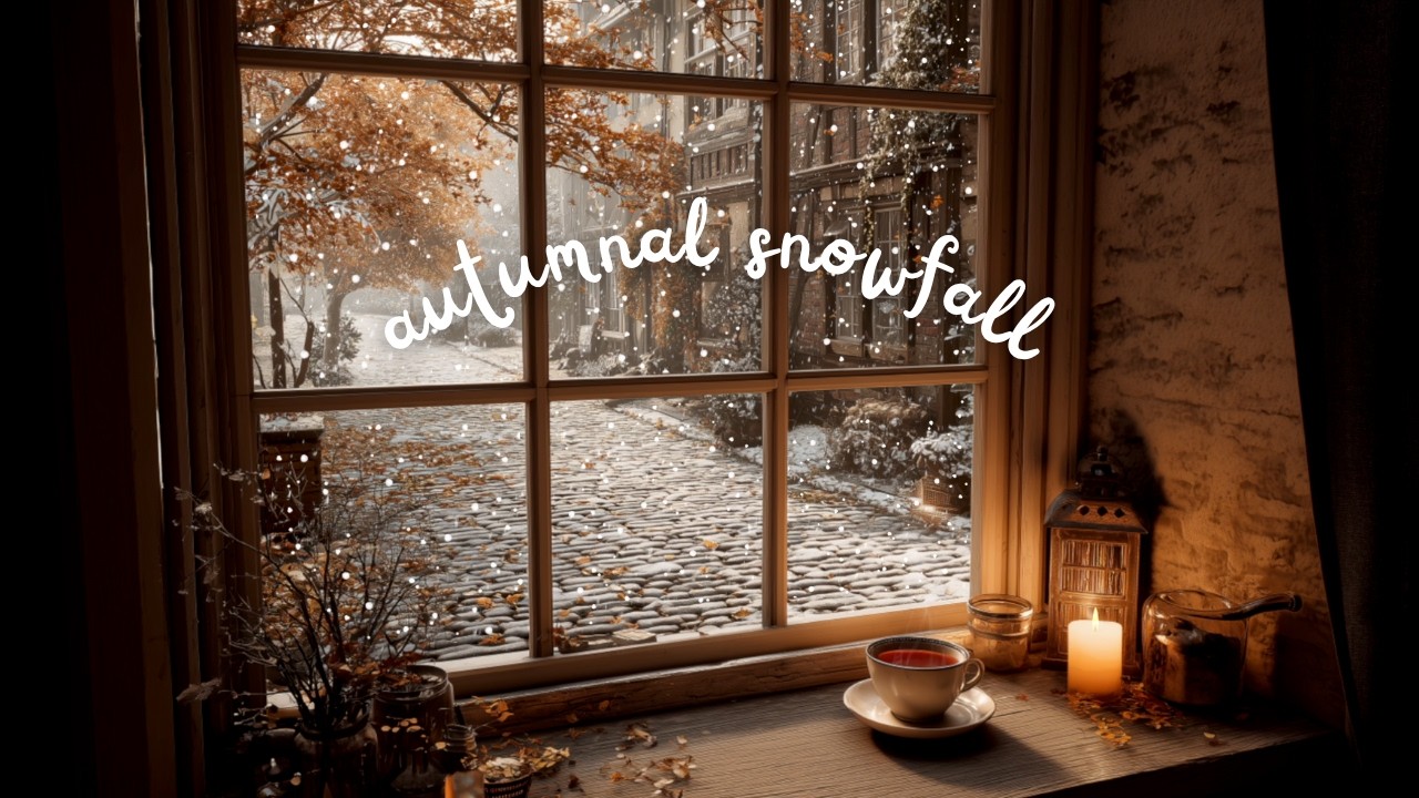 Snow Ambience ❄️ Fireplace Sound & Window View for a Cozy Winter
