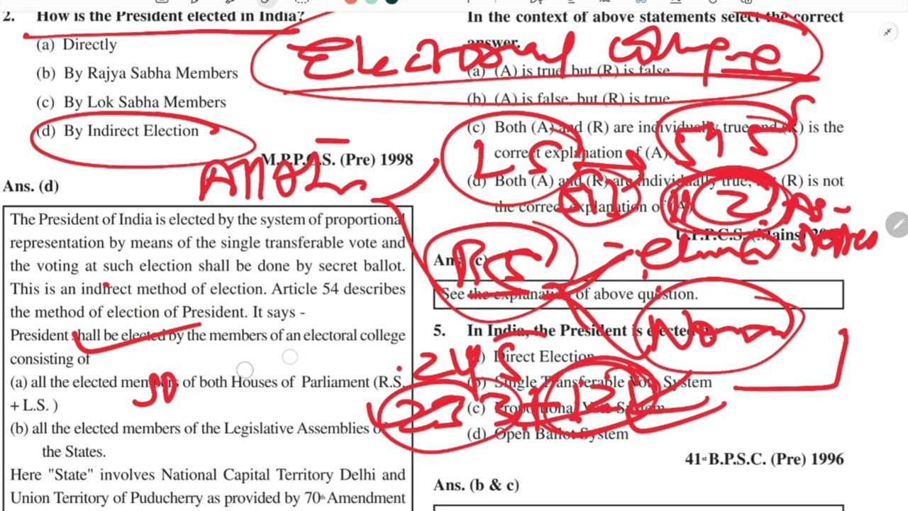President || Polity through mcq ||President election full process ||  Ghatnachakra ||