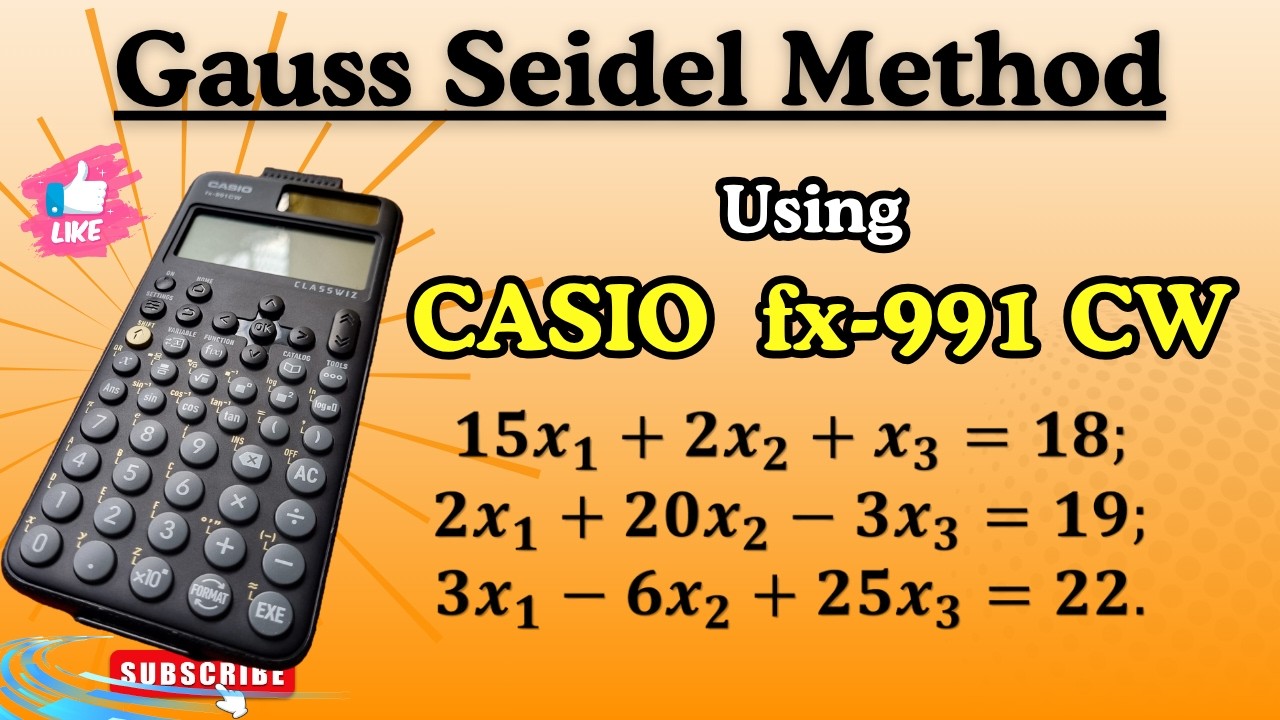 Gauss–Seidel Method on Casio fx-991CW | Step-by-Step Iterative Solution #Casiofx991CW