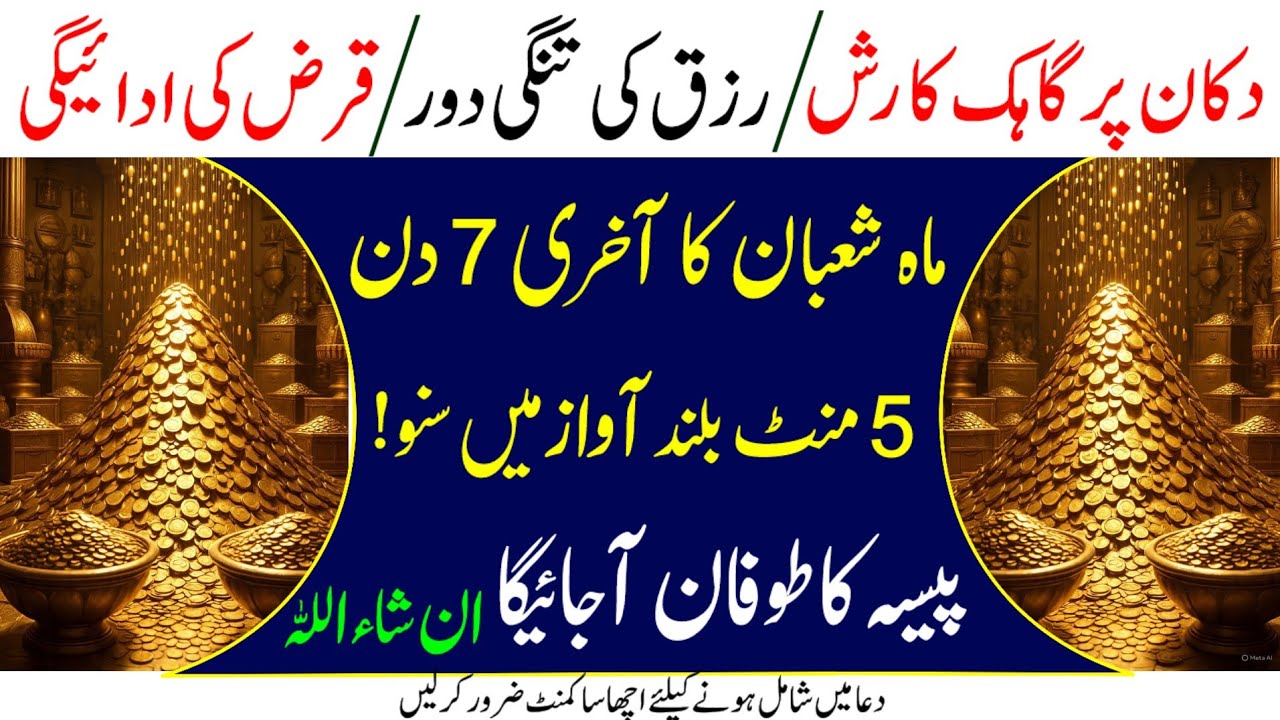 Surah Kausar & Jumuah listen Last 7 Days of Shaban Wazifa 🌙 Rizq, Business Growth & Debt Relief