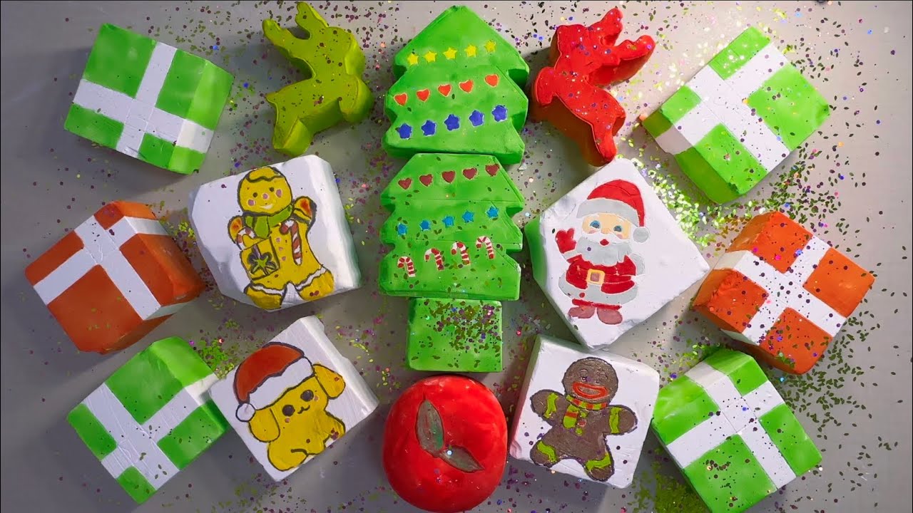 🎉🥳Merry Christmas! 🎄ASMR Hand-drawn Xmas Gym Chalk | Crispy Texture for Stress Relief