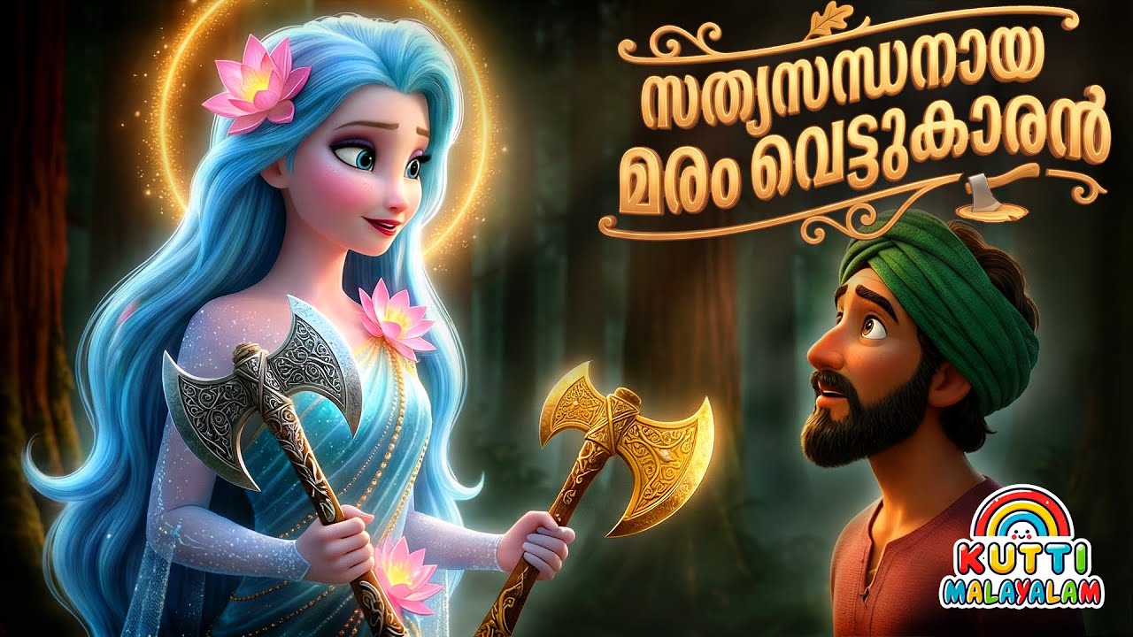 സത്യസന്ധനായ മരം വെട്ടുകാരൻ 🌳🪓 | Story Malayalam | Kids Story Malayalam | Malayalam story for kids